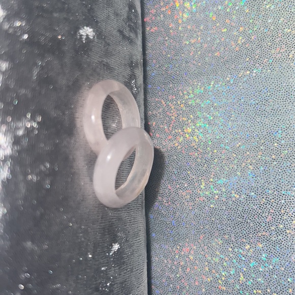 Rose quartz rings bands crystal healing geodes rocks natural ring band π - Picture 4 of 16